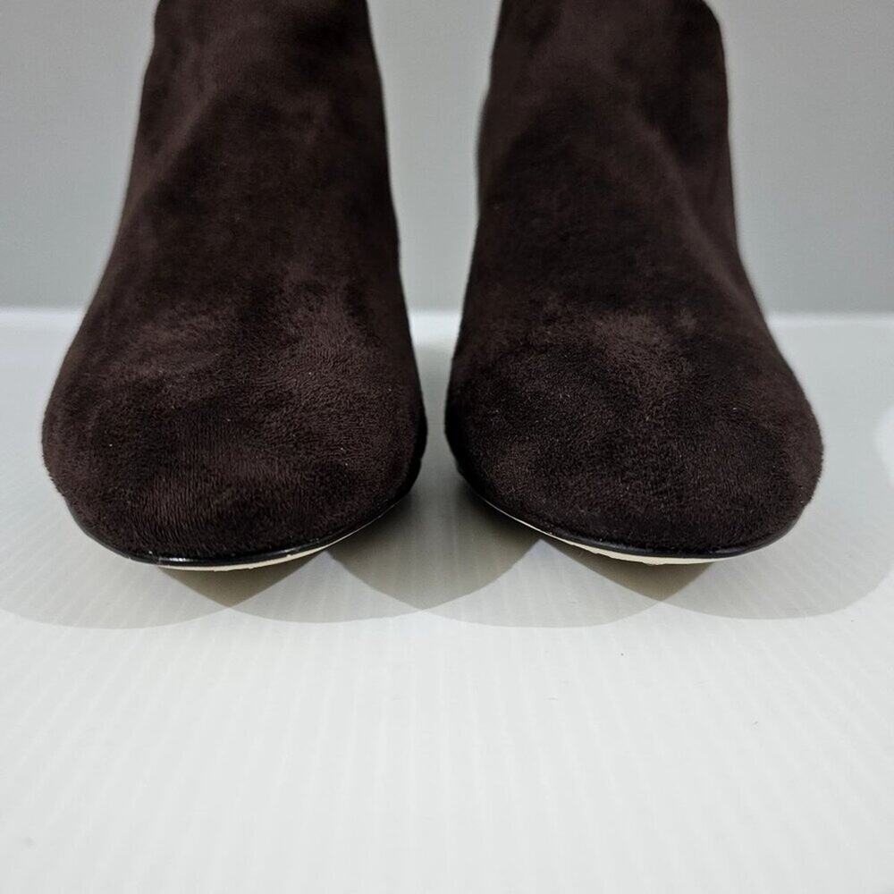 Donald Pliner Tanah Wedge Bootie Womens 9.5 Brown Stretch Suede Shootie Fall - Picture 5 of 14